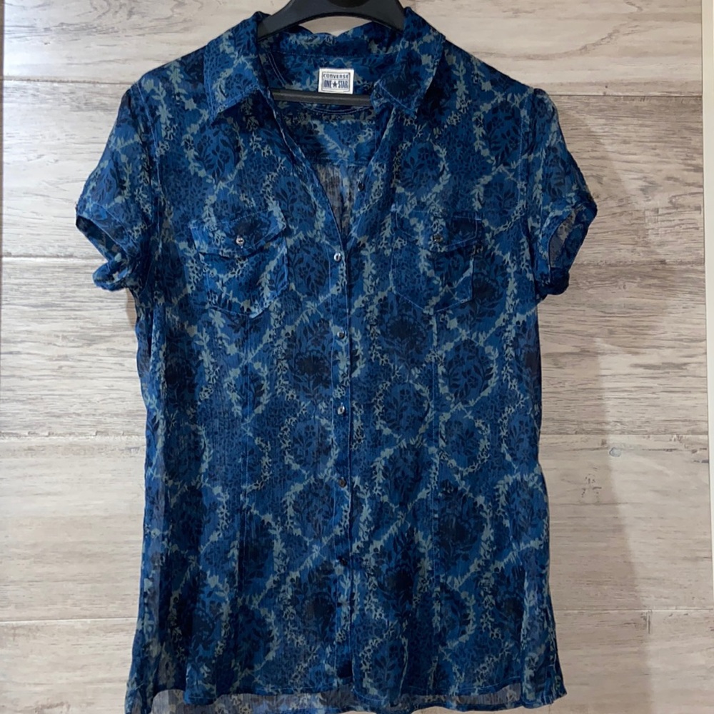 Sheer Converse brand sz xl (juniors ) blouse